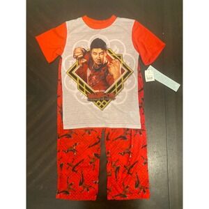 Marvel Shang-Chi Legend of the Ten Rings Boys Pajama Set Red Gray S 6/7 NEW